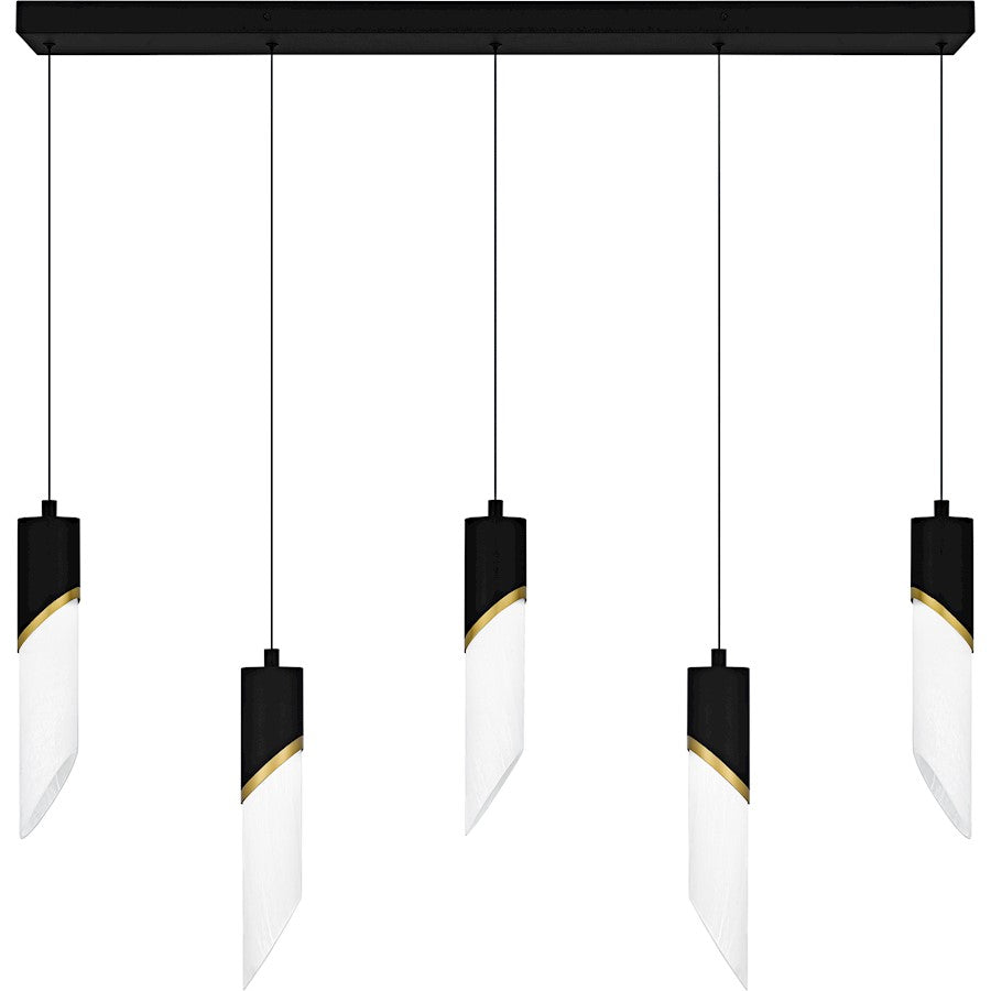 Quoizel Alys 2Light Island Light, Matte Black/Alabaster Glass - PCAYS540MBK
