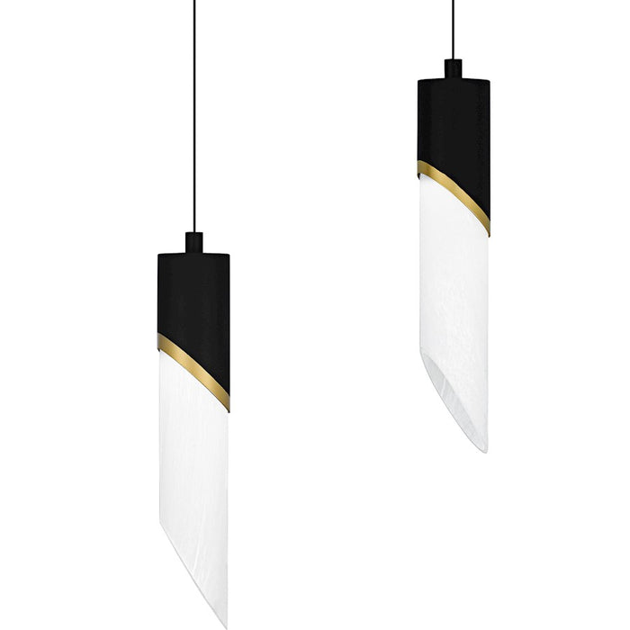 Quoizel Alys 2Light Island Light, Matte Black/Alabaster Glass