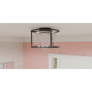Quoizel Brillance 15in Flush Mount | Modern Matte Black and Clear Crystal Glass | Bedroom & Hallway Ceiling Light | Model PCBNC1615MBK