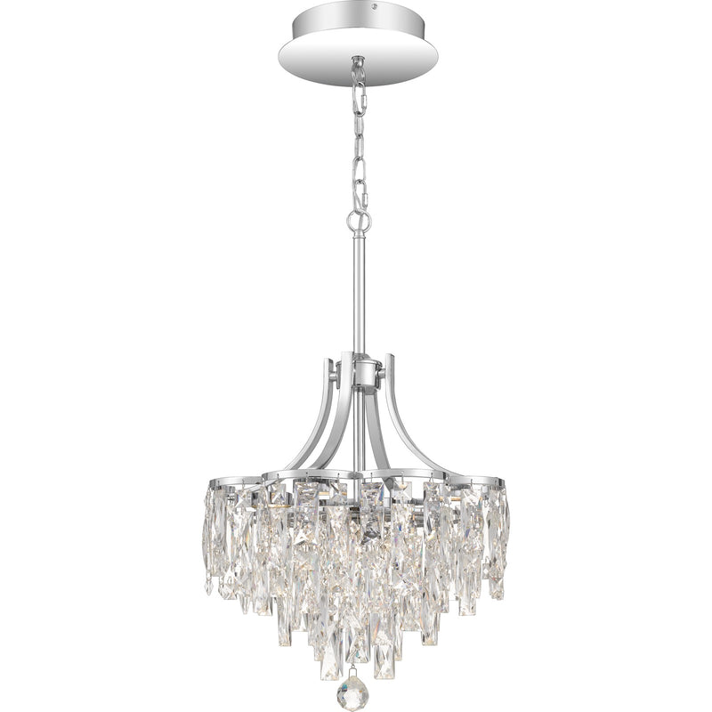 Quoizel Bravado 16in 1-Light Pendant | Modern Polished Chrome and Clear Crystal Glass | Kitchen Island & Dining Room | Model PCBO2816C