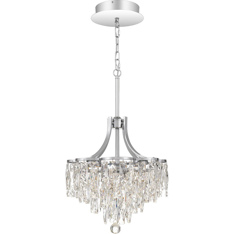 Quoizel Bravado 16in 1-Light Pendant | Modern Polished Chrome and Clear Crystal Glass | Kitchen Island & Dining Room | Model PCBO2816C