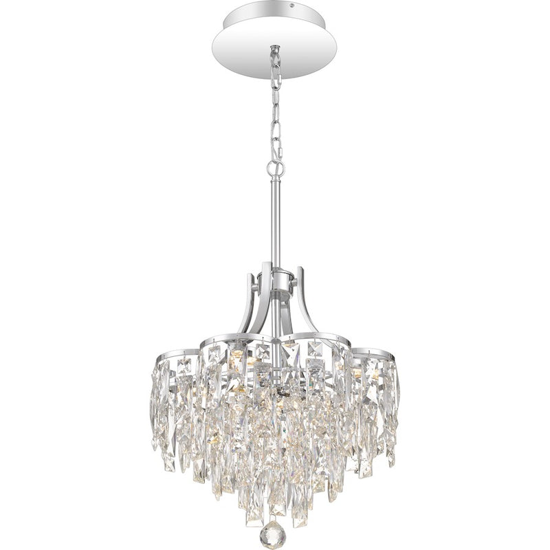 Quoizel Bravado 16in 1-Light Pendant | Modern Polished Chrome and Clear Crystal Glass | Kitchen Island & Dining Room | Model PCBO2816C