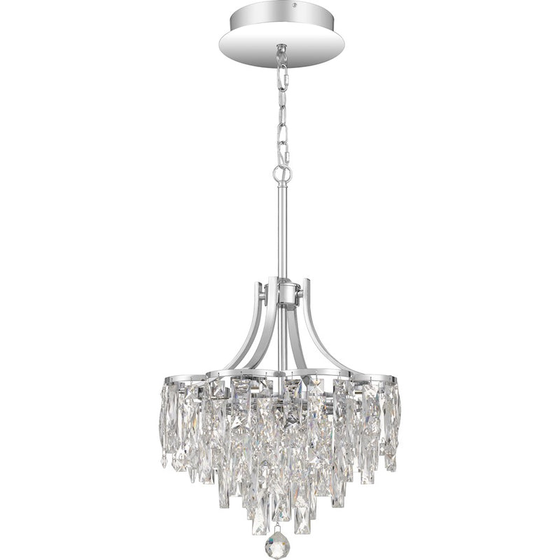 Quoizel Bravado 16in 1-Light Pendant | Modern Polished Chrome and Clear Crystal Glass | Kitchen Island & Dining Room | Model PCBO2816C