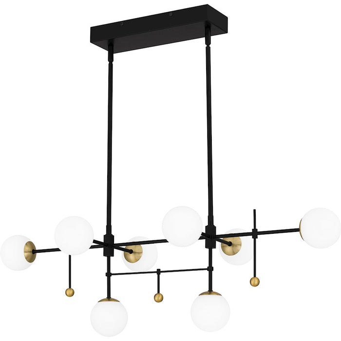Quoizel Blaire LED Island Light, Matte Black/Opal Etched