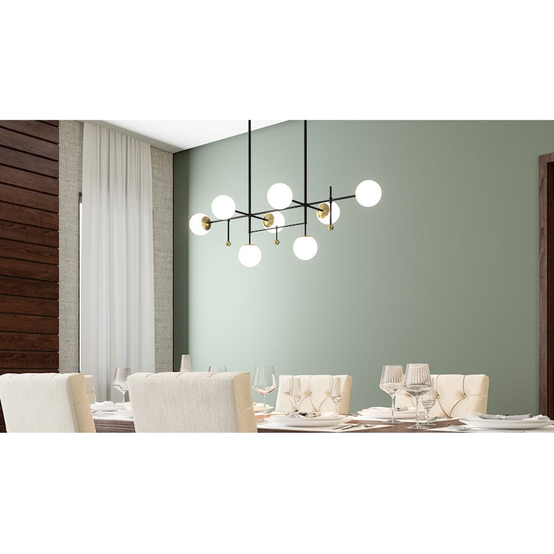 Quoizel Blaire LED Island Light, Matte Black/Opal Etched