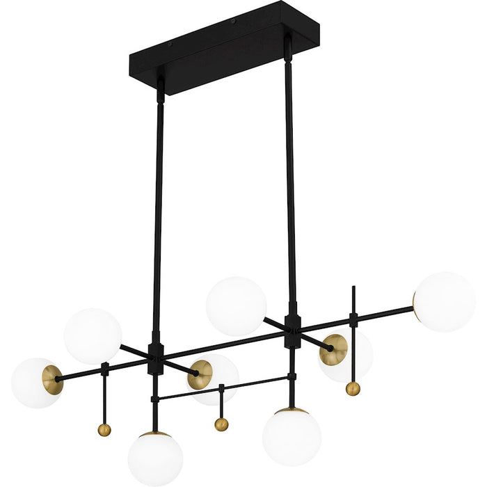 Quoizel Blaire LED Island Light, Matte Black/Opal Etched
