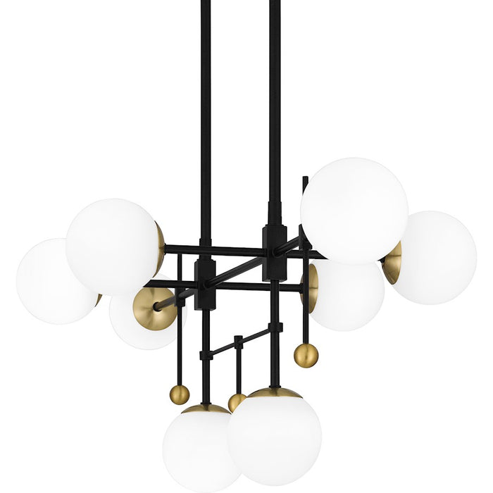 Quoizel Blaire LED Island Light, Matte Black/Opal Etched