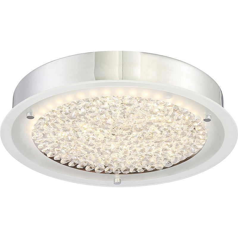 Quoizel Platinum Blaze Flush Mount, 17W LED, Polished Chrome