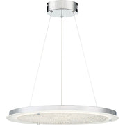 Quoizel Blaze 20in 1-Light Pendant | Modern Polished Chrome and Clear Crystal Glass | Dining Room & Foyer | 20.5 x 20.5 x 2 in | Model PCBZ2820C