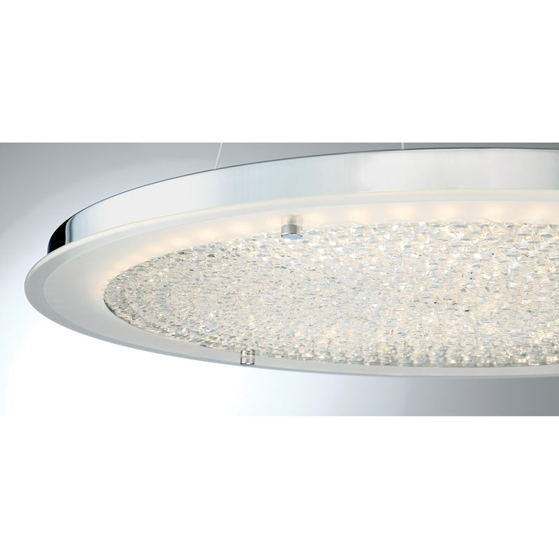 Quoizel Blaze 20in 1-Light Pendant | Modern Polished Chrome and Clear Crystal Glass | Dining Room & Foyer | 20.5 x 20.5 x 2 in | Model PCBZ2820C