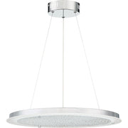 Quoizel Blaze 20in 1-Light Pendant | Modern Polished Chrome and Clear Crystal Glass | Dining Room & Foyer | 20.5 x 20.5 x 2 in | Model PCBZ2820C