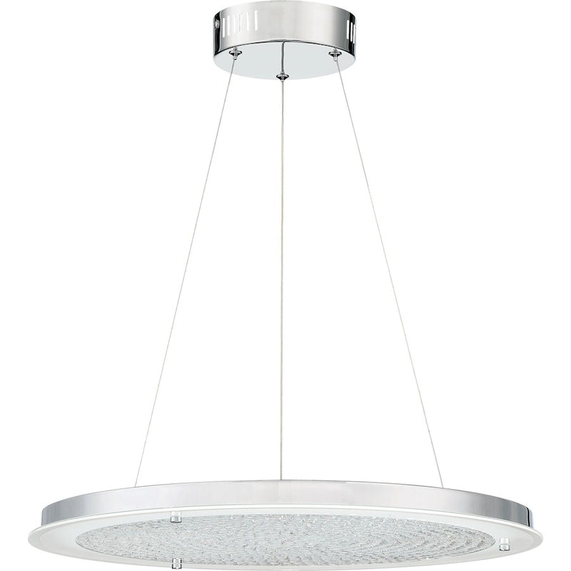 Quoizel Blaze 20in 1-Light Pendant | Modern Polished Chrome and Clear Crystal Glass | Dining Room & Foyer | 20.5 x 20.5 x 2 in | Model PCBZ2820C