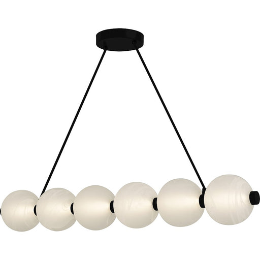 Quoizel Clarendon Light Island Light, Matte Black/Alabaster Glass - PCCAD144MBK