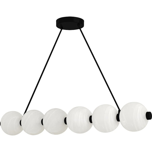 Quoizel Clarendon Light Island Light, Matte Black/Alabaster Glass