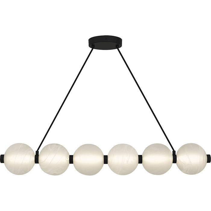 Quoizel Clarendon Light Island Light, Matte Black/Alabaster Glass