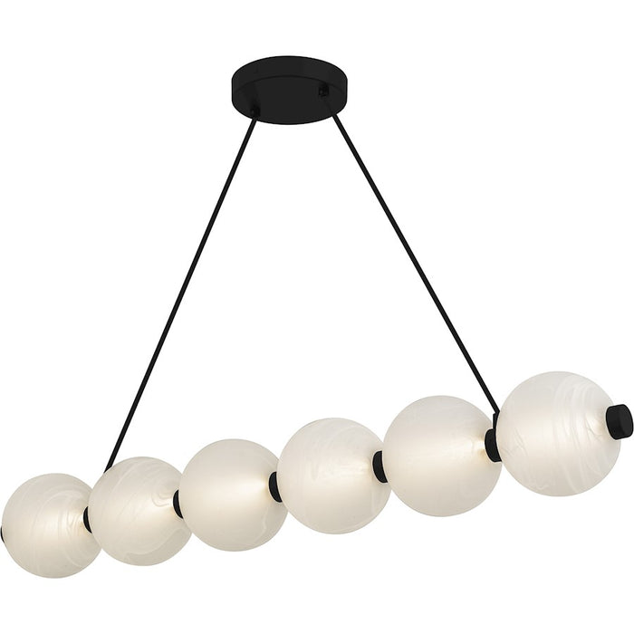 Quoizel Clarendon Light Island Light, Matte Black/Alabaster Glass