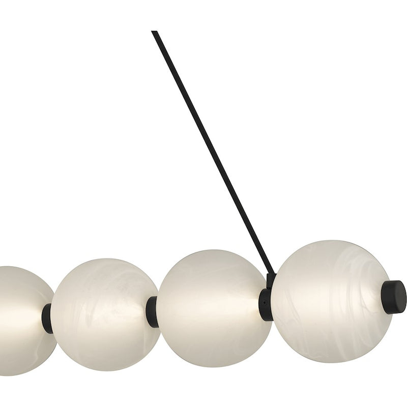 Quoizel Clarendon Light Island Light, Matte Black/Alabaster Glass