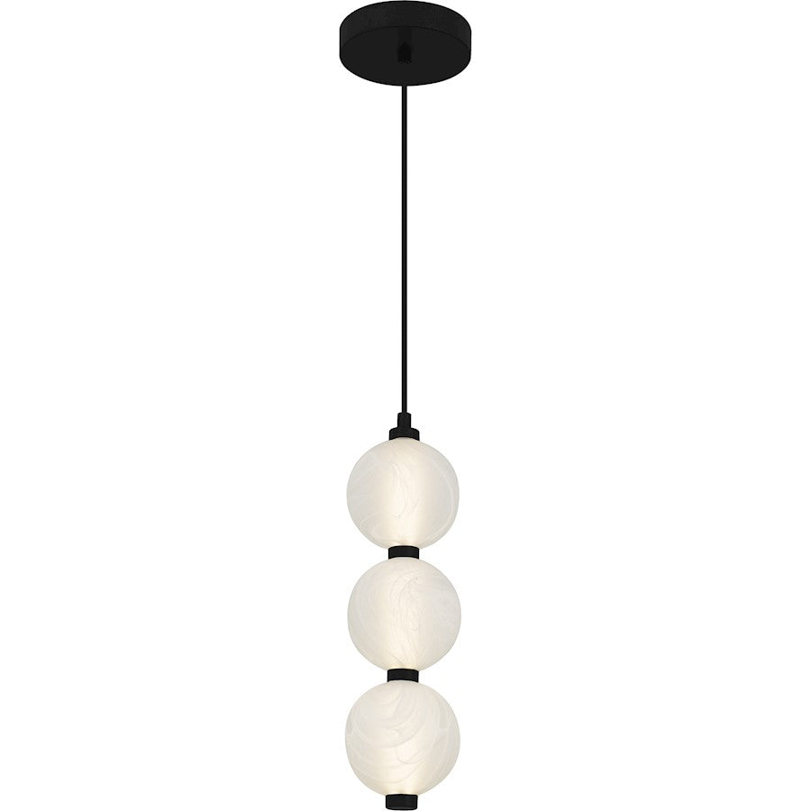 Quoizel Clarendon Light Mini Pendant, Matte Black/Alabaster Glass - PCCAD1505MBK