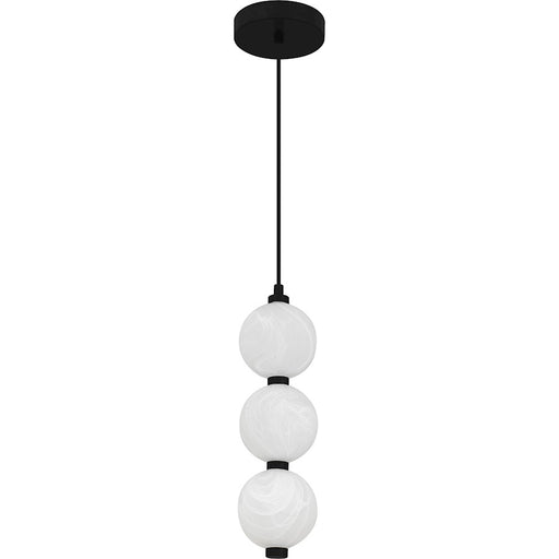 Quoizel Clarendon Light Mini Pendant, Matte Black/Alabaster Glass
