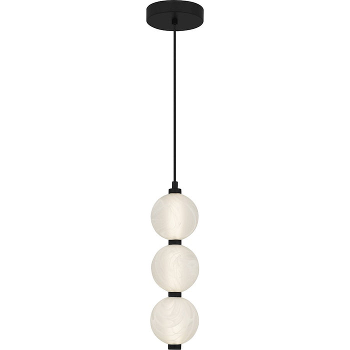 Quoizel Clarendon Light Mini Pendant, Matte Black/Alabaster Glass