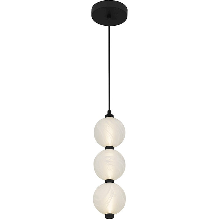 Quoizel Clarendon Light Mini Pendant, Matte Black/Alabaster Glass