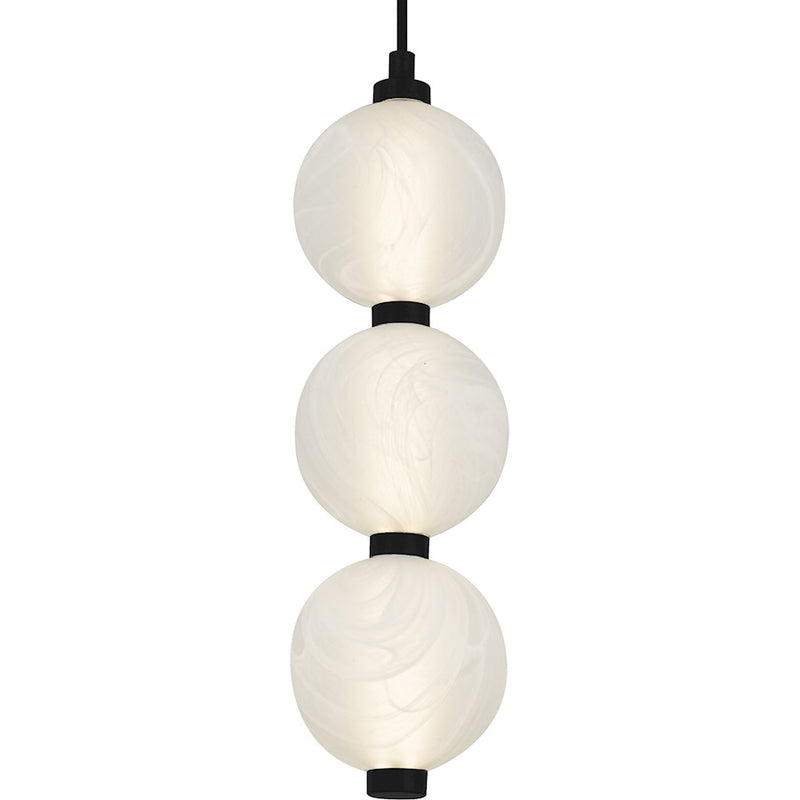 Quoizel Clarendon Light Mini Pendant, Matte Black/Alabaster Glass