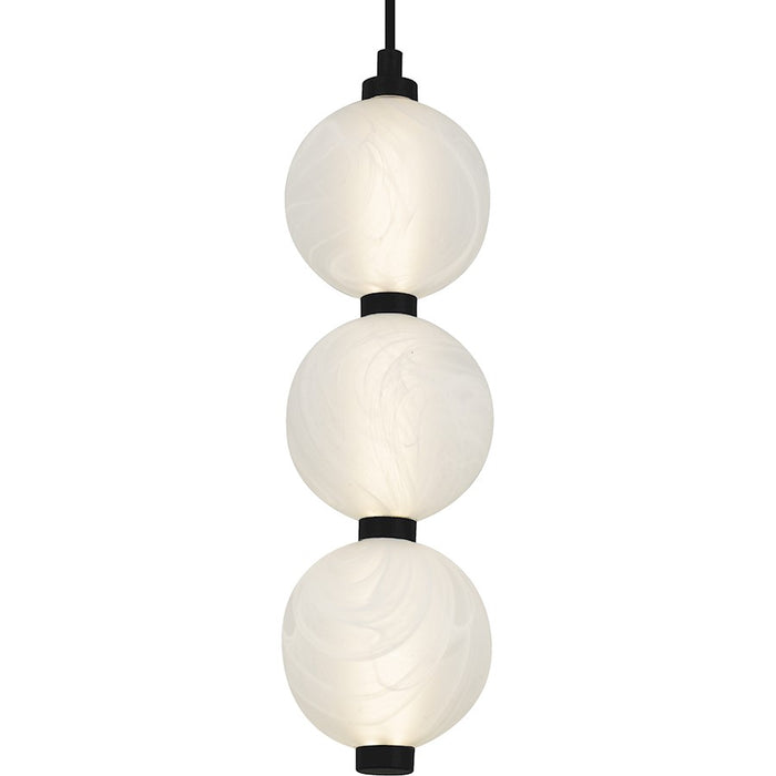 Quoizel Clarendon Light Mini Pendant, Matte Black/Alabaster Glass