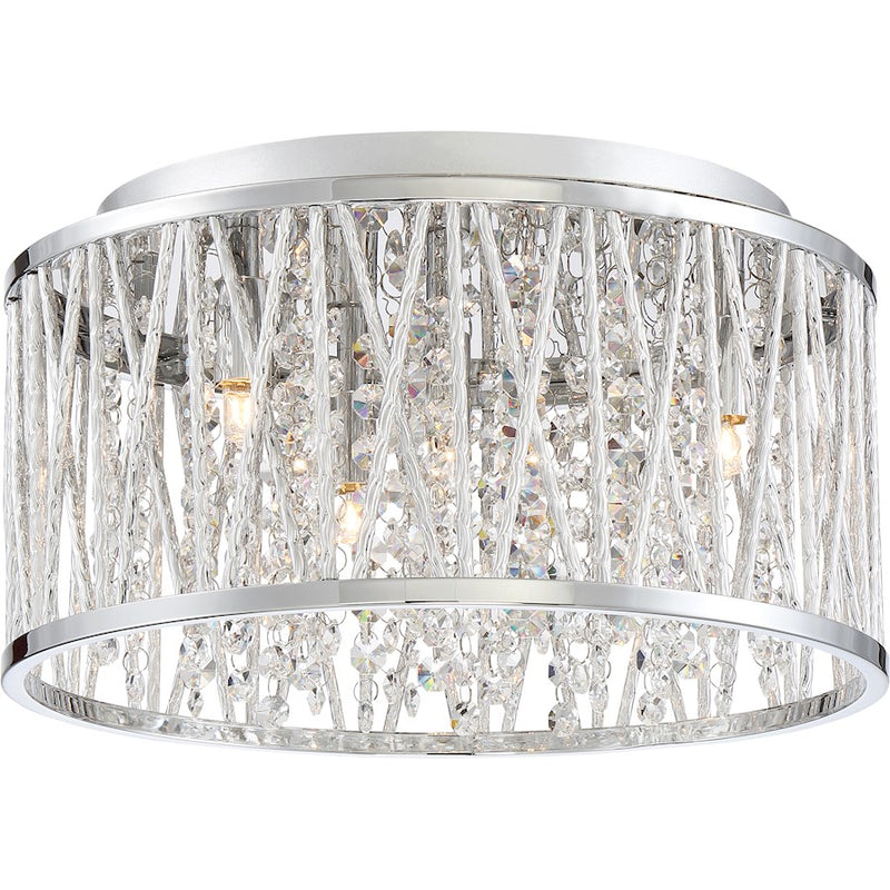 Quoizel Platinum Collection Crystal Cove Flush Mount, 4 Light, Polished Chrome