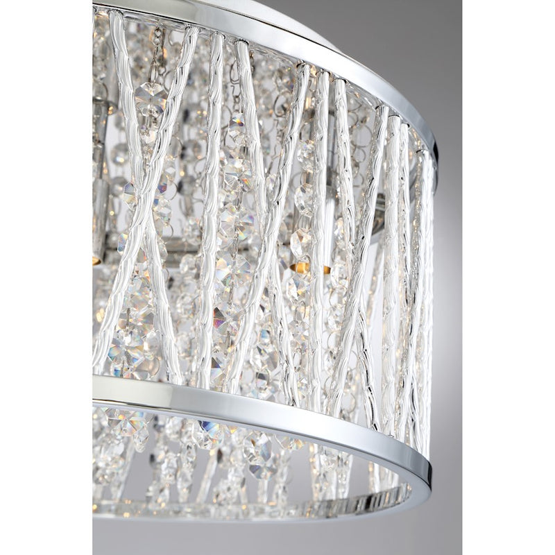 Quoizel Platinum Collection Crystal Cove Flush Mount, 4 Light, Polished Chrome
