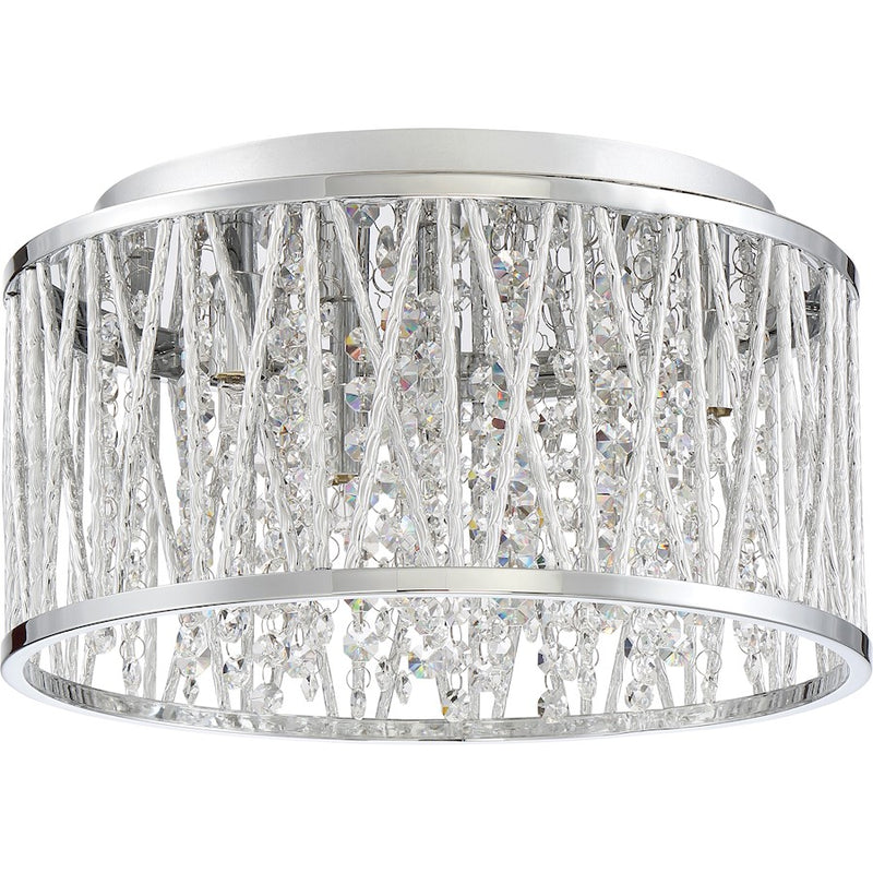 Quoizel Platinum Collection Crystal Cove Flush Mount, 4 Light, Polished Chrome