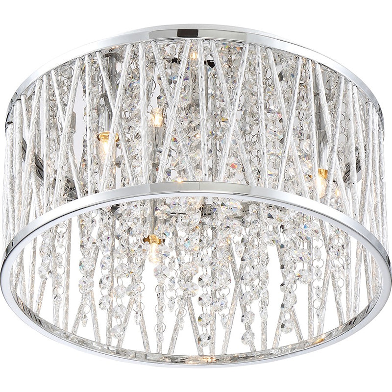 Quoizel Platinum Collection Crystal Cove Flush Mount, 4 Light, Polished Chrome