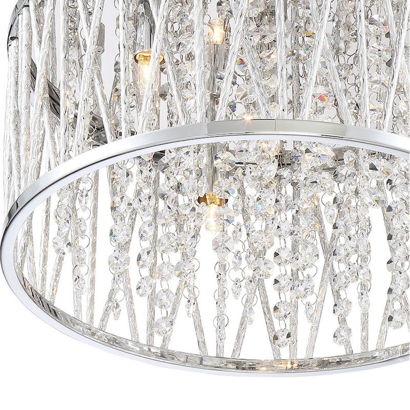 Quoizel Platinum Collection Crystal Cove Flush Mount, 4 Light, Polished Chrome