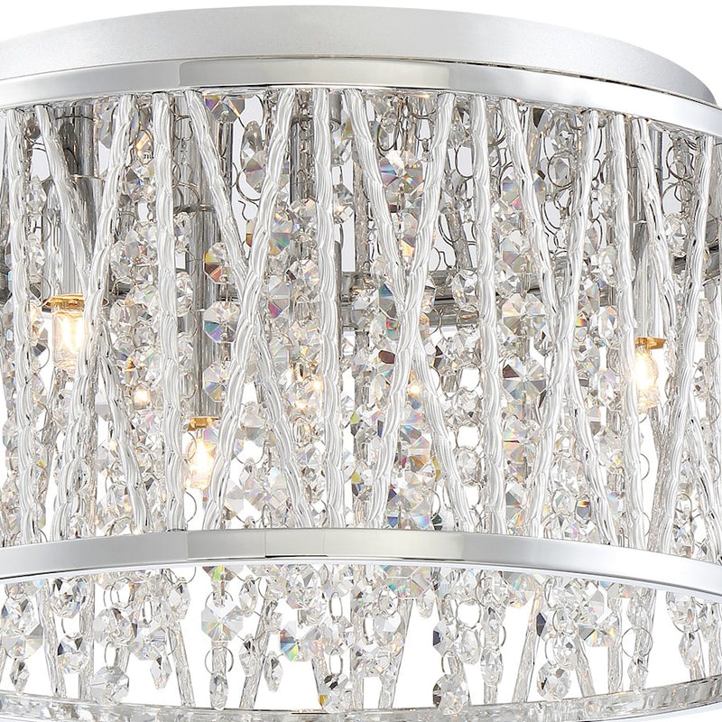 Quoizel Platinum Collection Crystal Cove Flush Mount, 4 Light, Polished Chrome