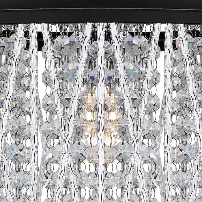 Quoizel Celeste 5 Light Flush Mount, Matte Black/Clear Crystal