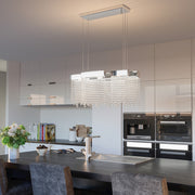 Quoizel Crystal Falls 34in LED Island Chandelier | Contemporary Polished Nickel and Clear Crystal | Kitchen Island & Dining Room | Model PCCL1033PK