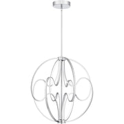Quoizel Clairon 24in LED Pendant | Contemporary Polished Chrome Globe | Kitchen Island & Dining Room | 23.75 x 23.75 x 26.5 in | Model PCCLR2824C
