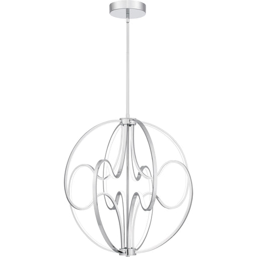 Quoizel Clairon 24in LED Pendant | Contemporary Polished Chrome Globe | Kitchen Island & Dining Room | 23.75 x 23.75 x 26.5 in | Model PCCLR2824C