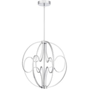 Quoizel Clairon 24in LED Pendant | Contemporary Polished Chrome Globe | Kitchen Island & Dining Room | 23.75 x 23.75 x 26.5 in | Model PCCLR2824C