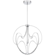 Quoizel Clairon 24in LED Pendant | Contemporary Polished Chrome Globe | Kitchen Island & Dining Room | 23.75 x 23.75 x 26.5 in | Model PCCLR2824C