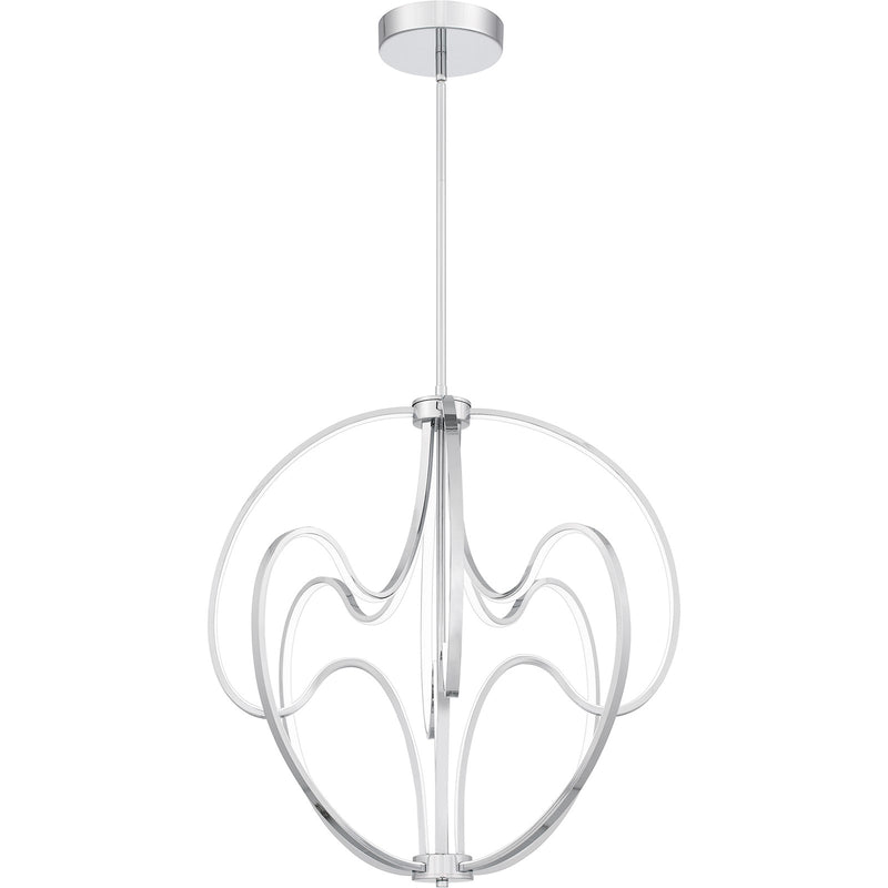 Quoizel Clairon 24in LED Pendant | Contemporary Polished Chrome Globe | Kitchen Island & Dining Room | 23.75 x 23.75 x 26.5 in | Model PCCLR2824C
