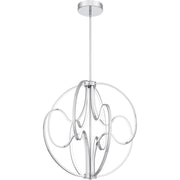 Quoizel Clairon 24in LED Pendant | Contemporary Polished Chrome Globe | Kitchen Island & Dining Room | 23.75 x 23.75 x 26.5 in | Model PCCLR2824C