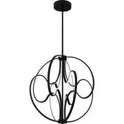 Quoizel Clairon 24in LED Pendant | Modern Matte Black Steel Globe | Kitchen Island & Dining Room | 23.75 x 23.75 x 26.5 in | Model PCCLR2824MBK