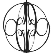Quoizel Clairon 24in LED Pendant | Modern Matte Black Steel Globe | Kitchen Island & Dining Room | 23.75 x 23.75 x 26.5 in | Model PCCLR2824MBK