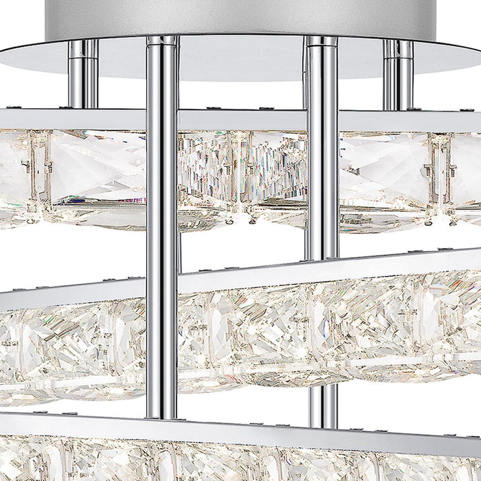 Quoizel Comet Semi-Flush Mount, Polished Chrome/Clear Crystal Glass