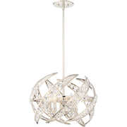 Quoizel Platinum Collection Crescent Pendant, 4 Light, Polished Nickel