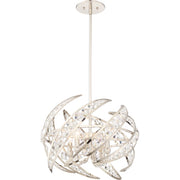 Quoizel Platinum Collection Crescent Pendant, 4 Light, Polished Nickel