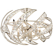Quoizel Crescent 24in 6-Light Pendant | Glam Polished Nickel and Clear Crystal Glass | Dining Room & Foyer | 24.5 x 24.5 x 12.75 in | Model PCCN2824PK
