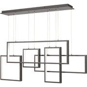 Quoizel Canvas 56in 1-Light Linear Chandelier | Modern Western Bronze Aluminum | Kitchen Island & Dining Room | Model PCCV157WT