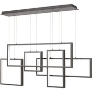 Quoizel Canvas 56in 1-Light Linear Chandelier | Modern Western Bronze Aluminum | Kitchen Island & Dining Room | Model PCCV157WT