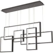 Quoizel Canvas 56in 1-Light Linear Chandelier | Modern Western Bronze Aluminum | Kitchen Island & Dining Room | Model PCCV157WT